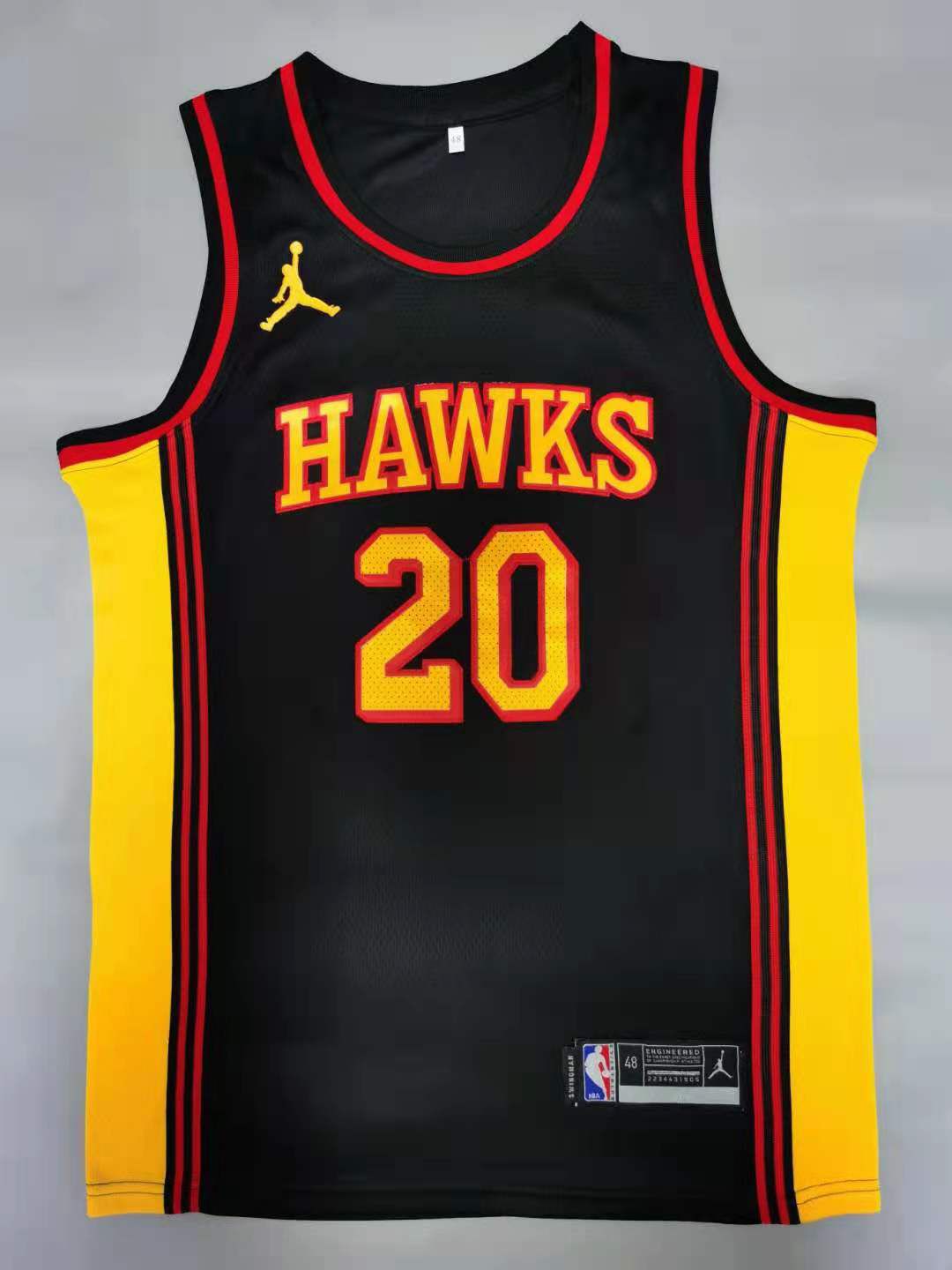 Men Atlanta Hawks 20 Collins Black 2021 Game NBA Jerseys